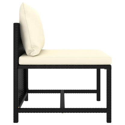 8-tlg. Garten-Lounge-Set mit Kissen Poly Rattan Schwarz - Pazzar.ch