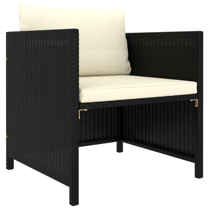12-tlg. Garten-Lounge-Set mit Kissen Poly Rattan Schwarz - Pazzar.ch