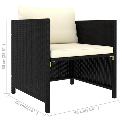 12-tlg. Garten-Lounge-Set mit Kissen Poly Rattan Schwarz - Pazzar.ch