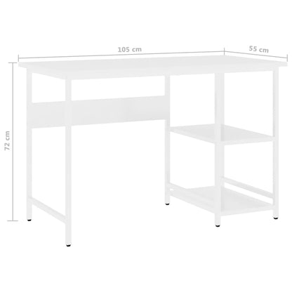 Computertisch Weiß 105x55x72 cm MDF und Metall - Pazzar.ch