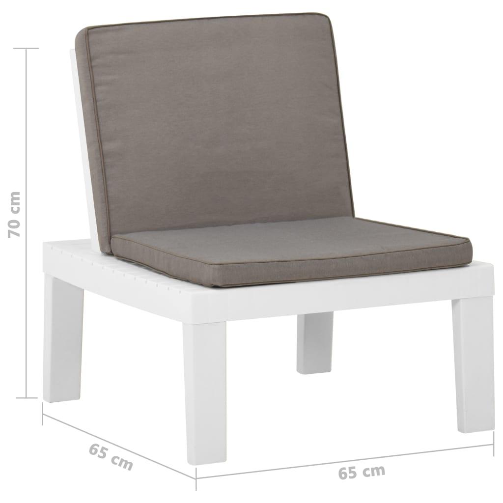 Gartenstühle mit Auflagen 2 Stk. Kunststoff Weiß - Pazzar.ch