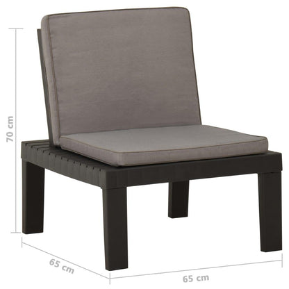 Gartenstühle mit Auflagen 2 Stk. Kunststoff Grau - Pazzar.ch
