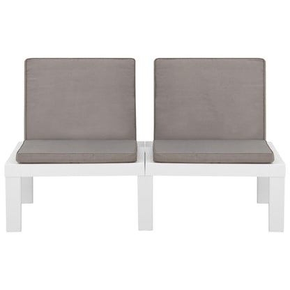 4-tlg. Garten-Lounge-Set mit Auflagen Kunststoff Weiß - Pazzar.ch