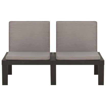 4-tlg. Garten-Lounge-Set mit Auflagen Kunststoff Grau - Pazzar.ch