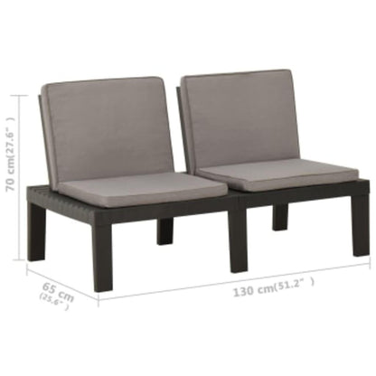 4-tlg. Garten-Lounge-Set mit Auflagen Kunststoff Grau - Pazzar.ch