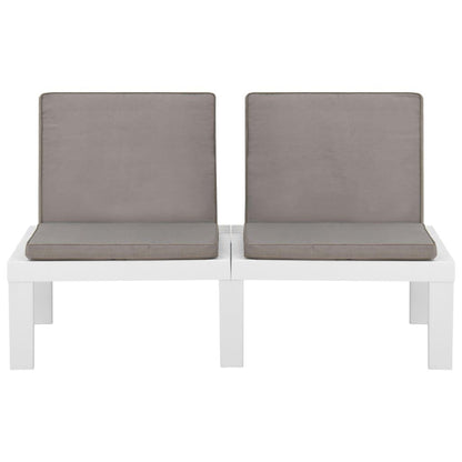 6-tlg. Garten-Lounge-Set mit Auflagen Kunststoff Weiß - Pazzar.ch