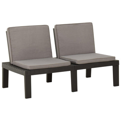 6-tlg. Garten-Lounge-Set mit Auflagen Kunststoff Grau - Pazzar.ch