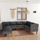 8-tlg. Garten-Lounge-Set mit Kissen Poly Rattan Grau