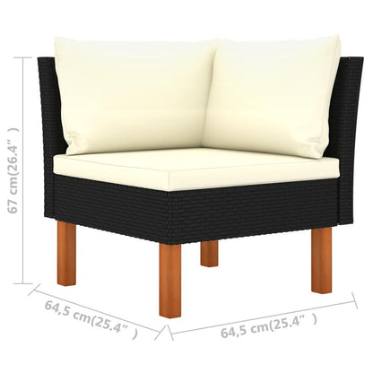 10-tlg. Garten-Lounge-Set mit Kissen Poly Rattan Schwarz - Pazzar.ch