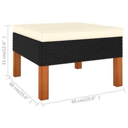 10-tlg. Garten-Lounge-Set mit Kissen Poly Rattan Schwarz - Pazzar.ch