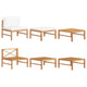 3-tlg. Garten-Lounge-Set mit Creme Kissen Teakholz