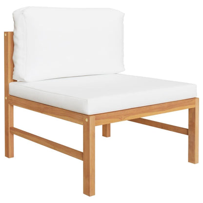 2-tlg. Garten-Lounge-Set mit Creme Kissen Teakholz - Pazzar.ch