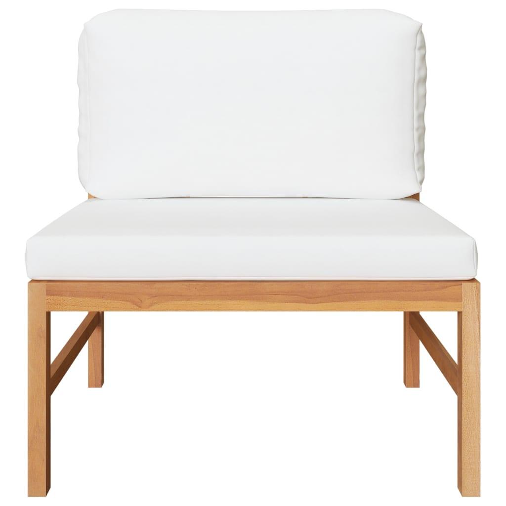 2-tlg. Garten-Lounge-Set mit Creme Kissen Teakholz - Pazzar.ch
