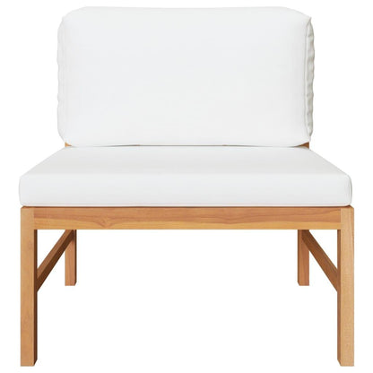 2-tlg. Garten-Lounge-Set mit Creme Kissen Teakholz - Pazzar.ch