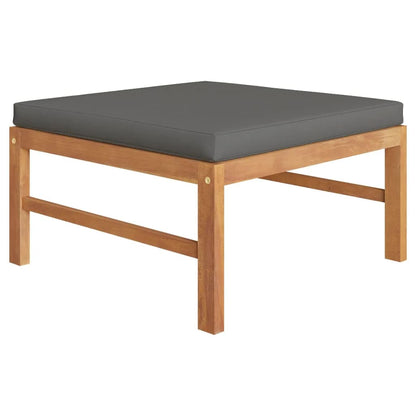 3-tlg. Garten-Lounge-Set mit Dunkelgrauen Kissen Teakholz - Pazzar.ch