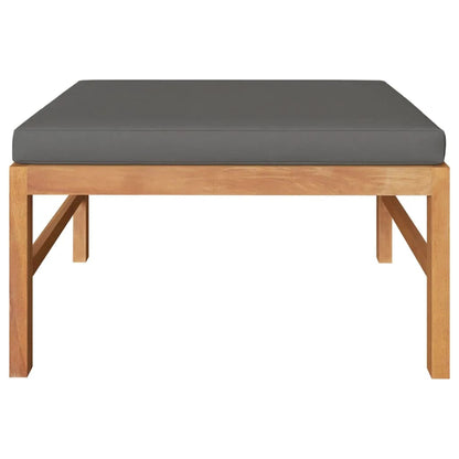 3-tlg. Garten-Lounge-Set mit Dunkelgrauen Kissen Teakholz - Pazzar.ch
