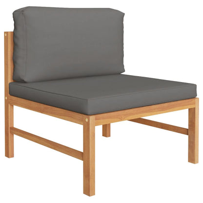 2-tlg. Garten-Lounge-Set mit Dunkelgrauen Kissen Teakholz - Pazzar.ch