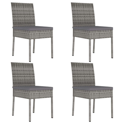 5-tlg. Garten-Essgruppe Poly Rattan Grau - Pazzar.ch
