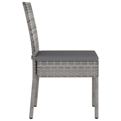 5-tlg. Garten-Essgruppe Poly Rattan Grau - Pazzar.ch