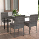 5-tlg. Garten-Essgruppe Poly Rattan Grau