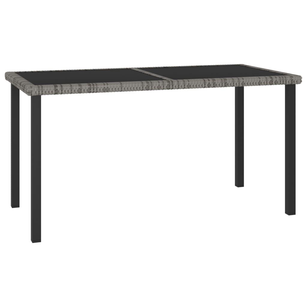 7-tlg. Garten-Essgruppe Poly Rattan Grau - Pazzar.ch