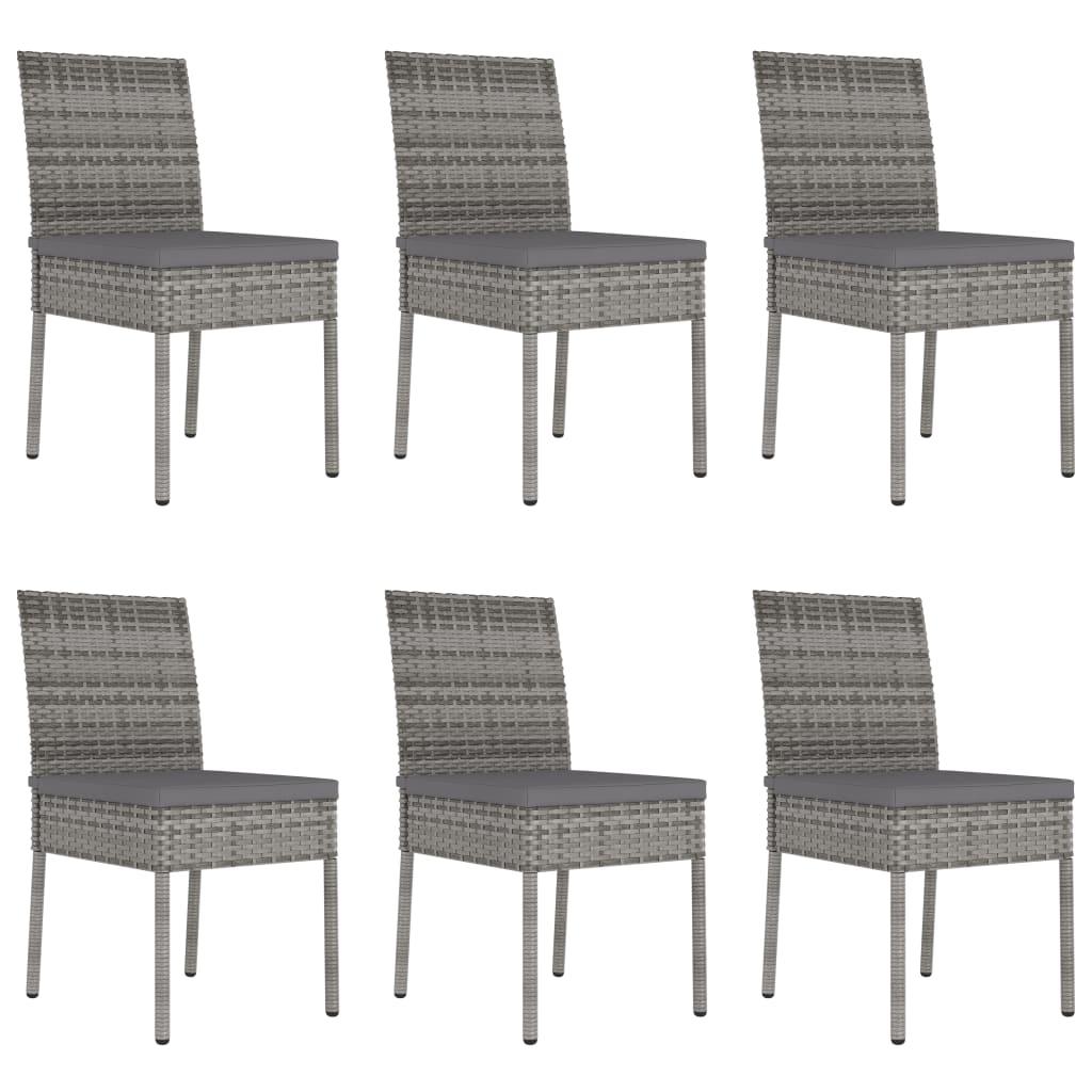 7-tlg. Garten-Essgruppe Poly Rattan Grau - Pazzar.ch