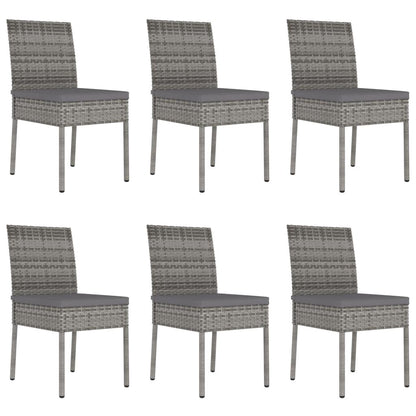 7-tlg. Garten-Essgruppe Poly Rattan Grau - Pazzar.ch