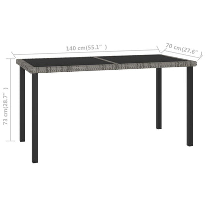 7-tlg. Garten-Essgruppe Poly Rattan Grau - Pazzar.ch