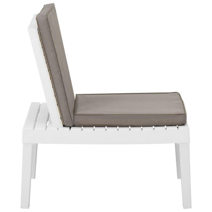 Garten-Lounge-Stuhl mit Auflage Kunststoff Weiß - Pazzar.ch