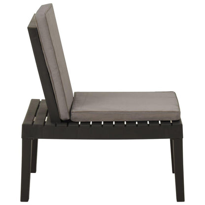 Garten-Lounge-Stuhl mit Auflage Kunststoff Grau - Pazzar.ch