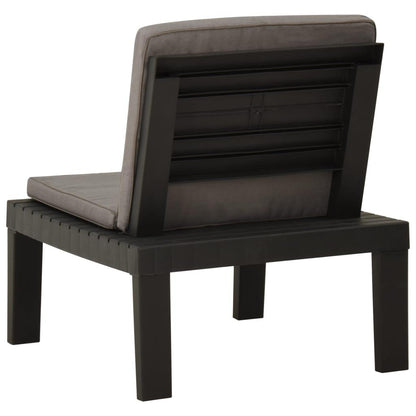 Garten-Lounge-Stuhl mit Auflage Kunststoff Grau - Pazzar.ch