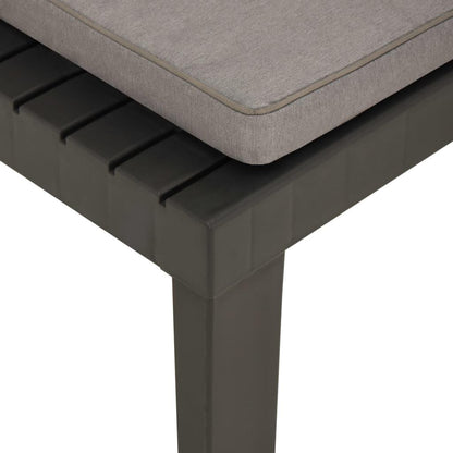 Garten-Lounge-Stuhl mit Auflage Kunststoff Grau - Pazzar.ch