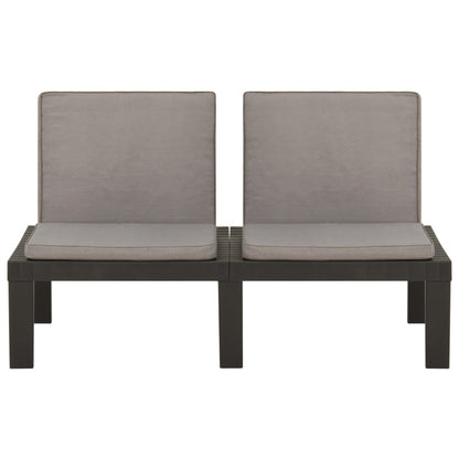 Garten-Lounge-Bank mit Auflagen Kunststoff Grau - Pazzar.ch