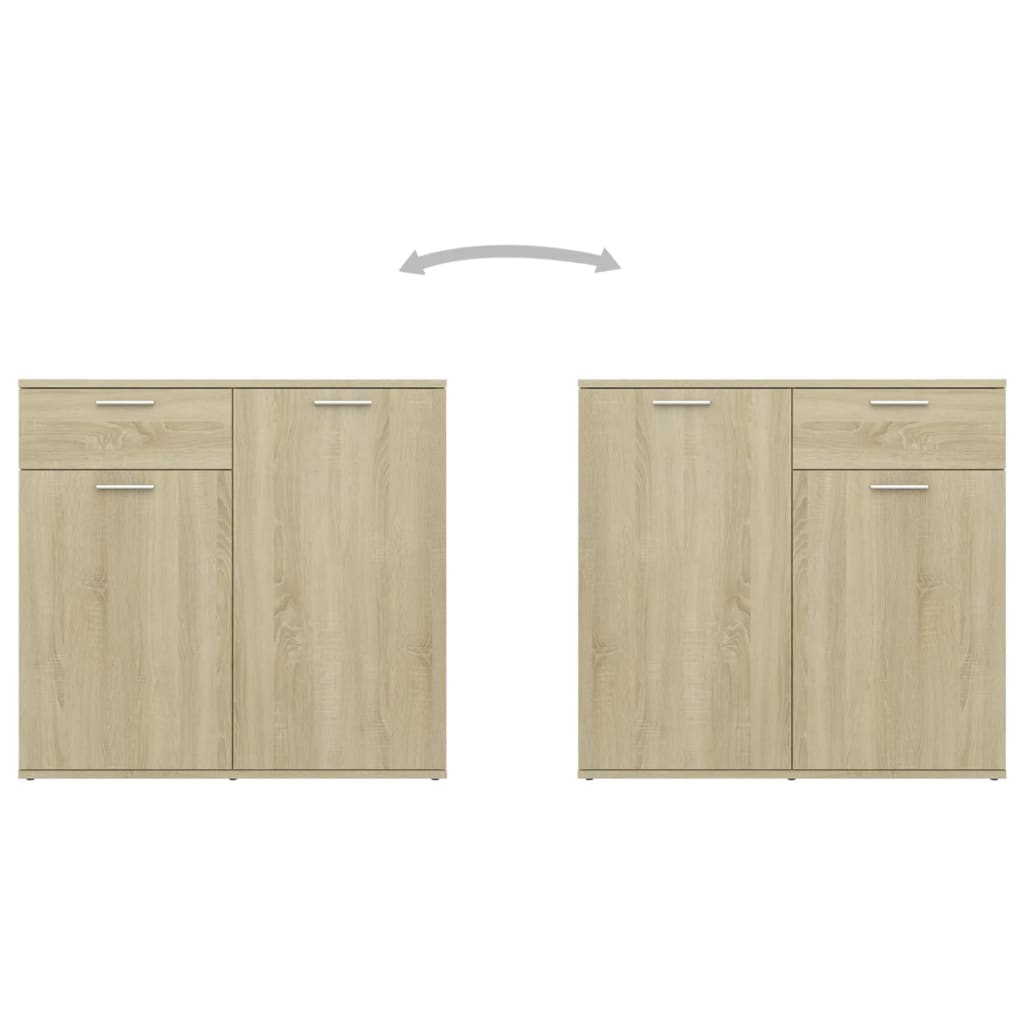 Sideboard Sonoma-Eiche 80x36x75 cm Holzwerkstoff - Pazzar.ch
