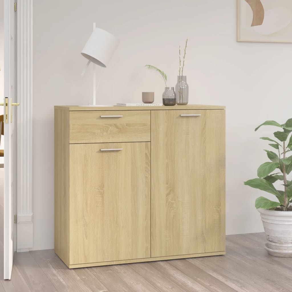Sideboard Sonoma-Eiche 80x36x75 cm Holzwerkstoff - Pazzar.ch
