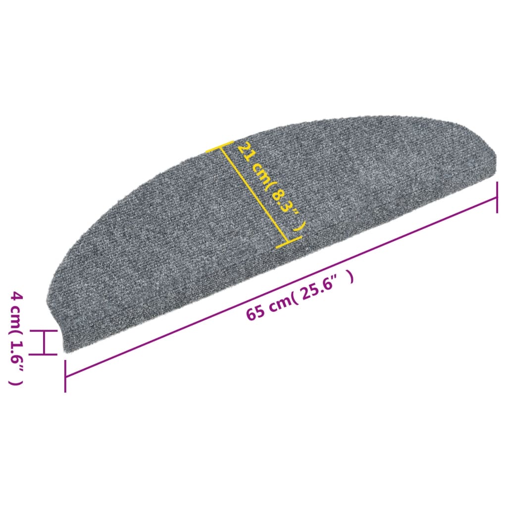Selbstklebende Treppenmatten 5 Stk. Hellgrau 65x21x4 cm - Pazzar.ch