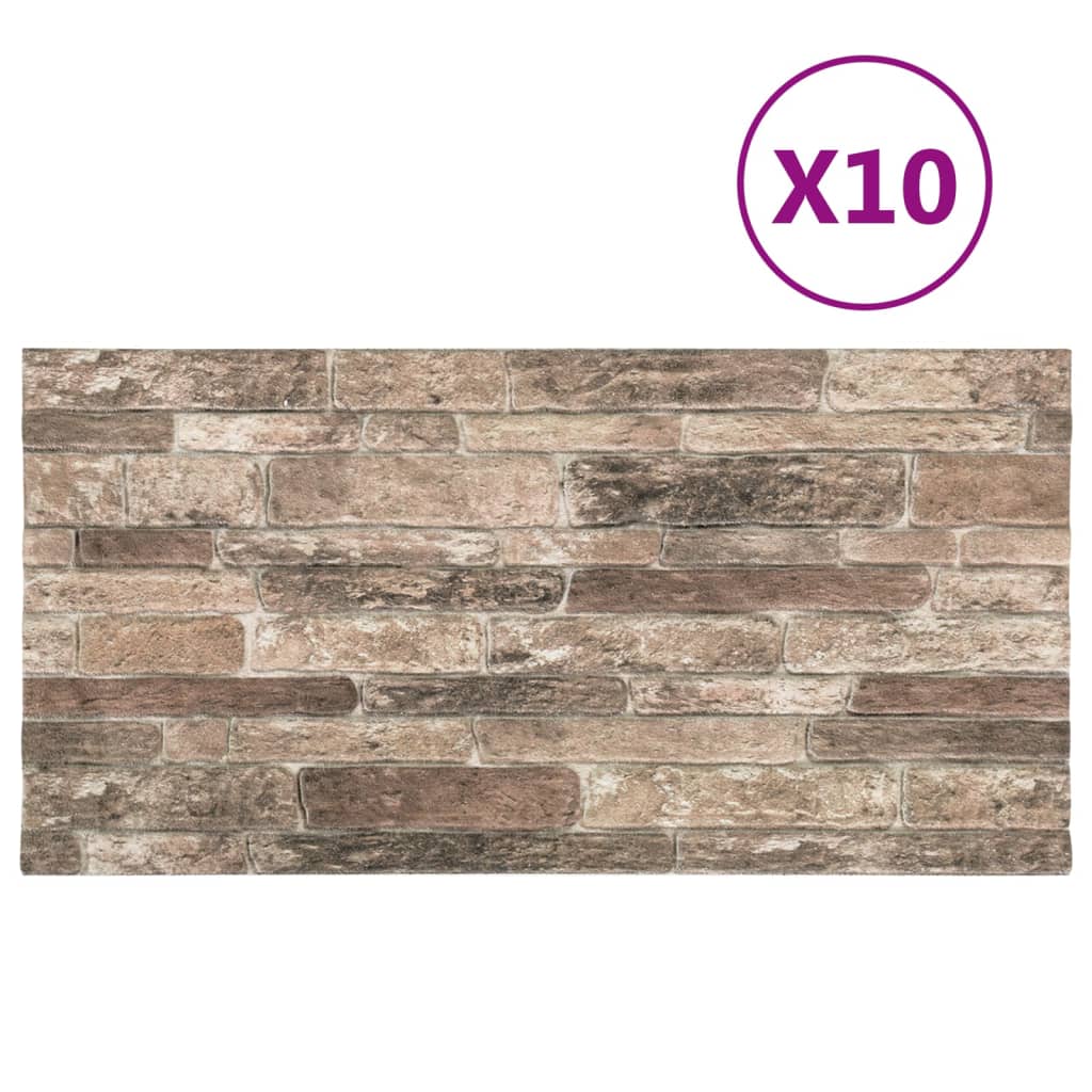 3D-Wandpaneele 10 Stk. Mehrfarbig Backstein-Optik EPS - Pazzar.ch