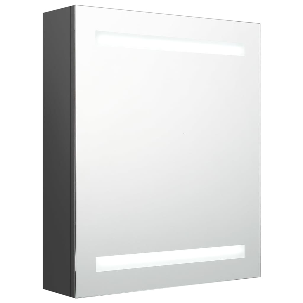 LED-Bad-Spiegelschrank Grau 50x14x60 cm - Pazzar.ch