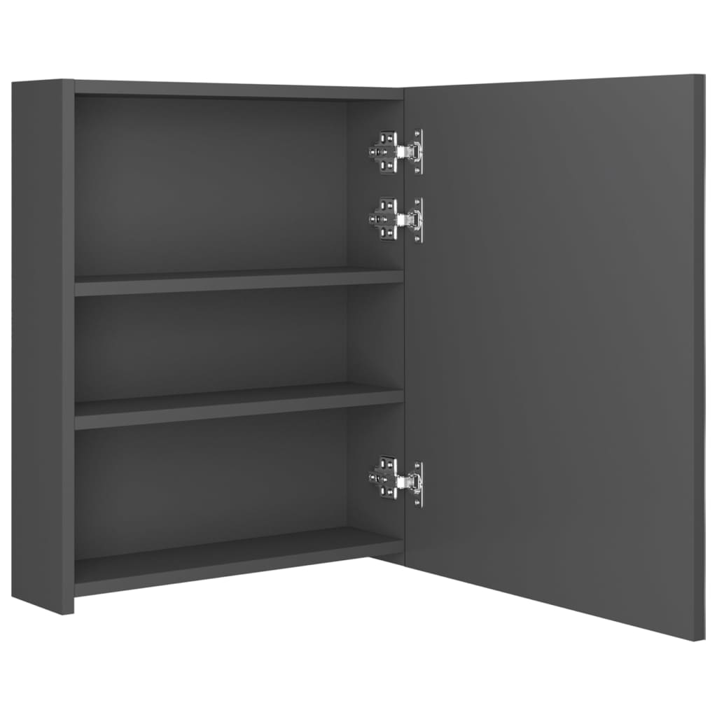LED-Bad-Spiegelschrank Grau 50x14x60 cm - Pazzar.ch