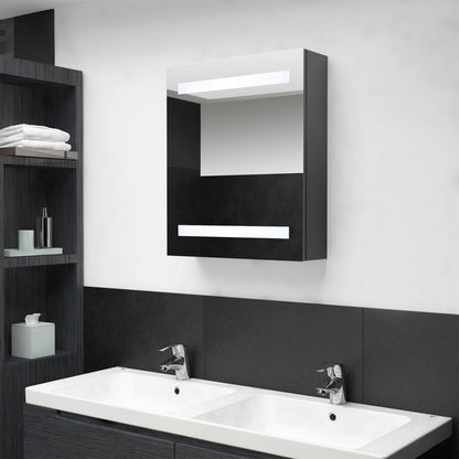 LED-Bad-Spiegelschrank Grau 50x14x60 cm - Pazzar.ch