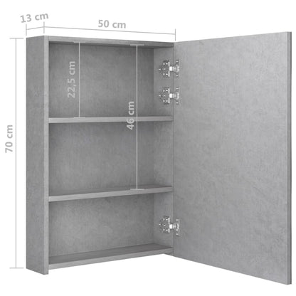 LED-Spiegelschrank fürs Bad Betongrau 50x13x70 cm - Pazzar.ch