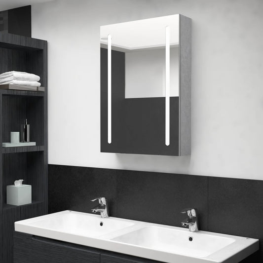 LED-Spiegelschrank fürs Bad Betongrau 50x13x70 cm - Pazzar.ch