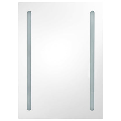 LED-Bad-Spiegelschrank Glänzendes Grau 50x13x70 cm - Pazzar.ch