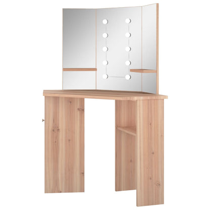 Eck-Schminktisch mit LED Eichen-Optik 111x54x141,5 cm - Pazzar.ch