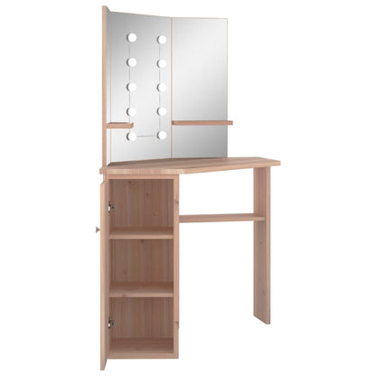 Eck-Schminktisch mit LED Eichen-Optik 111x54x141,5 cm - Pazzar.ch