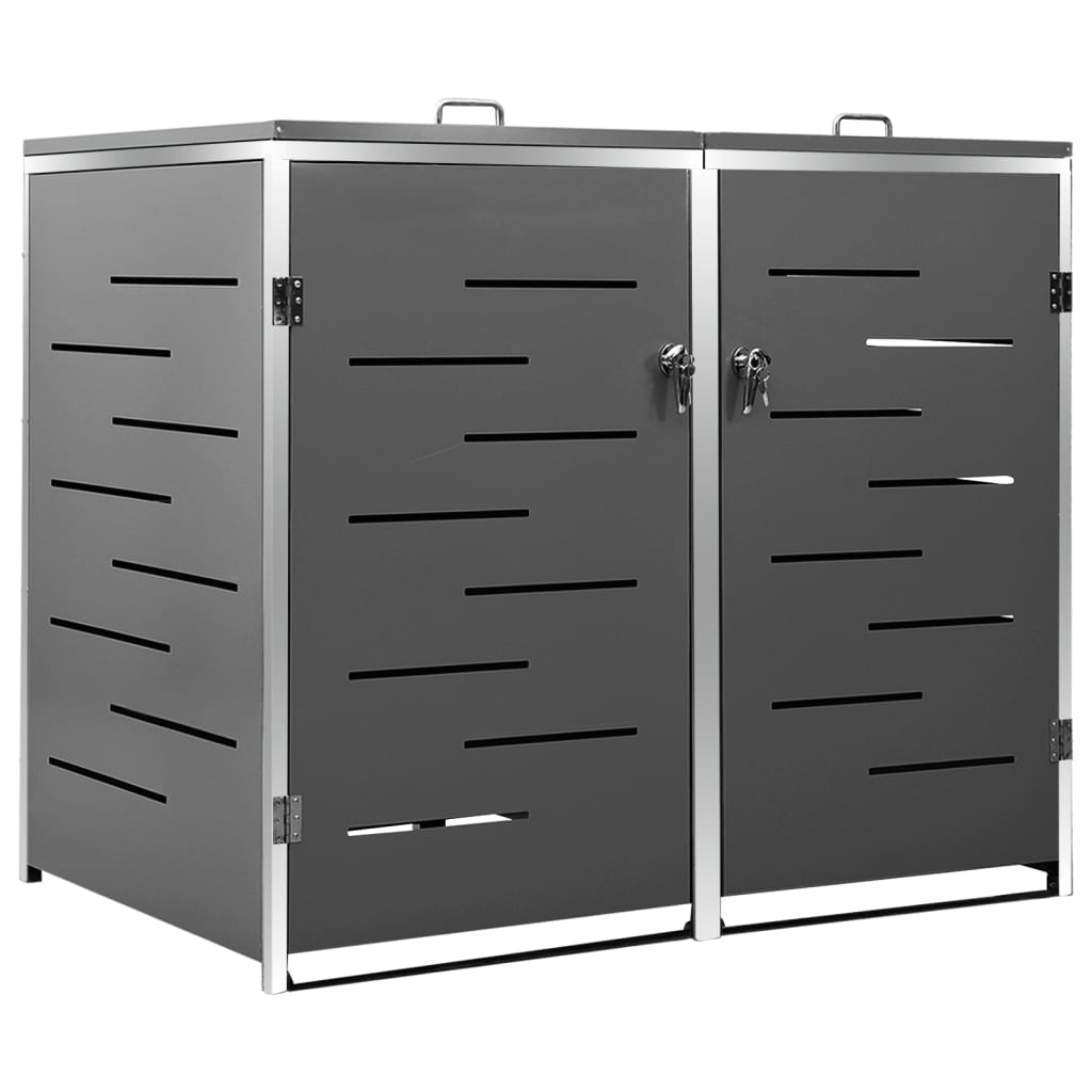 Mülltonnenbox für 2 Tonnen 138x77,5x112,5 cm Edelstahl - Pazzar.ch