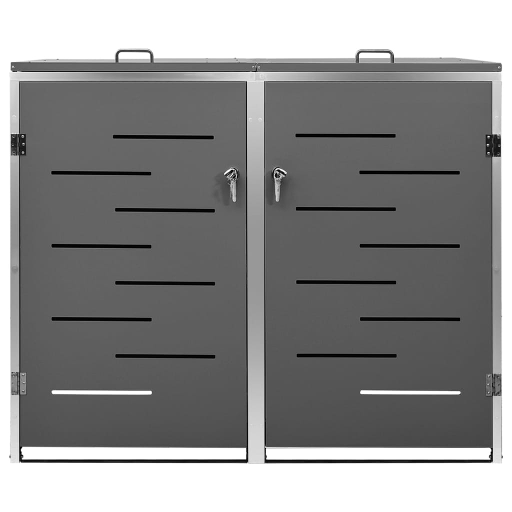 Mülltonnenbox für 2 Tonnen 138x77,5x112,5 cm Edelstahl - Pazzar.ch