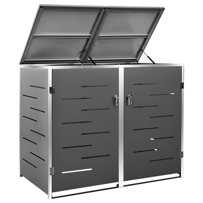 Mülltonnenbox für 2 Tonnen 138x77,5x112,5 cm Edelstahl - Pazzar.ch