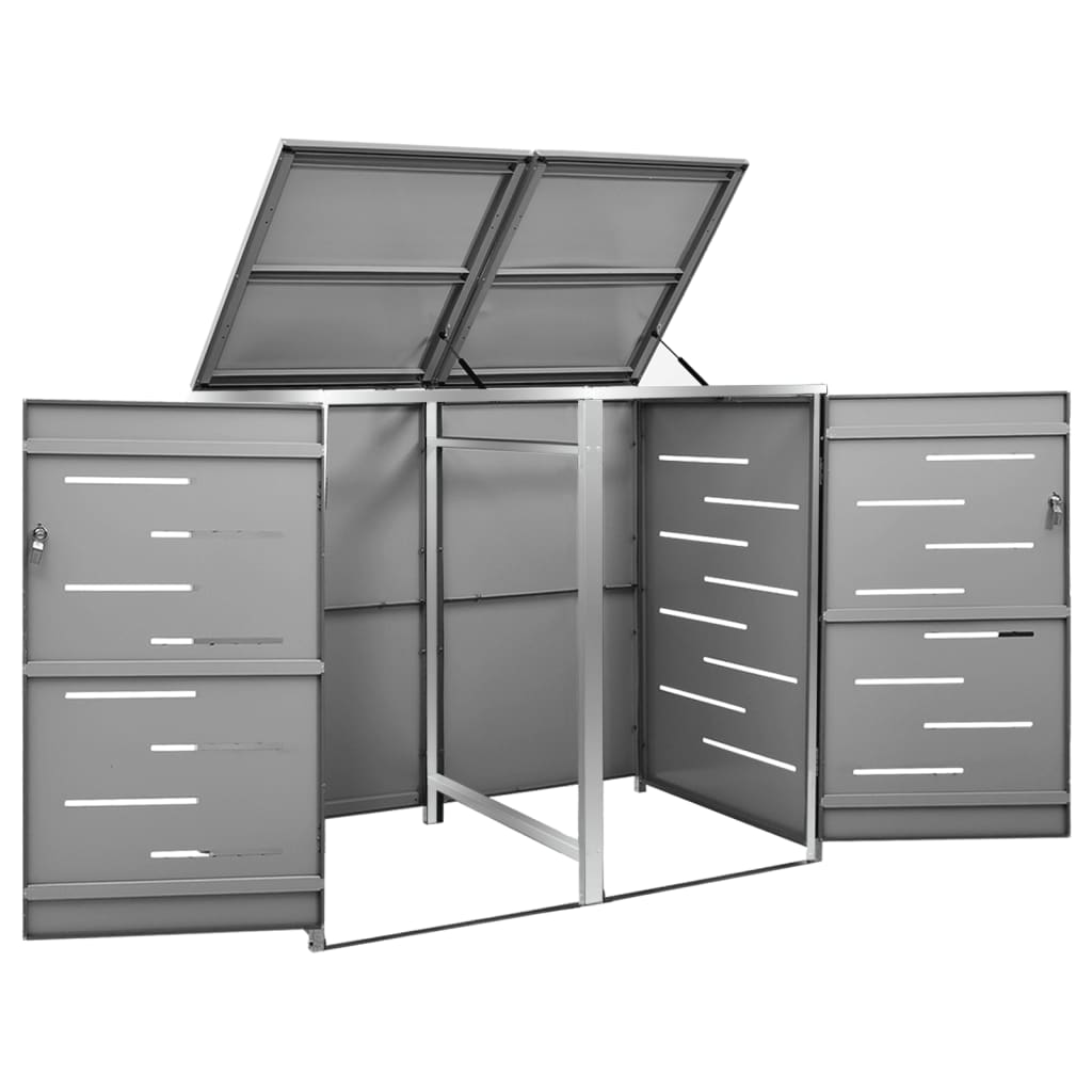 Mülltonnenbox für 2 Tonnen 138x77,5x112,5 cm Edelstahl - Pazzar.ch