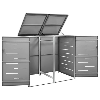 Mülltonnenbox für 2 Tonnen 138x77,5x112,5 cm Edelstahl - Pazzar.ch